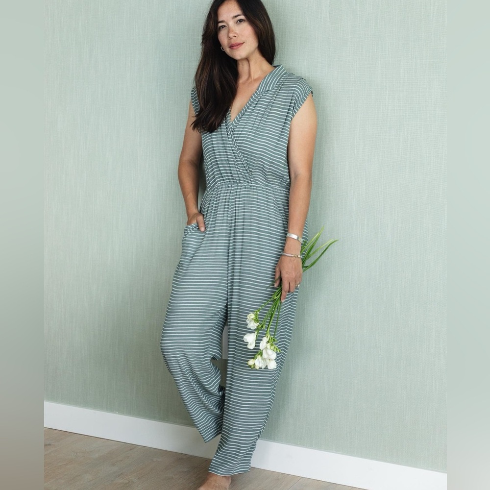 NWOT Ava Sky Jumper Janeau in Sage Stripe